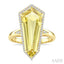 Evoque Gemstone Shield Shape & Halo Diamond Ring