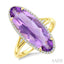 Evoque Gemstone Oval Shape & Halo Diamond Ring