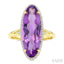 Evoque Gemstone Oval Shape & Halo Diamond Ring