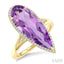Pear Shape Gemstone & Halo Diamond Ring
