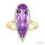 Evoque Gemstone Pear Shape & Halo Diamond Ring