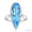 Evoque Gemstone Pear Shape & Halo Diamond Ring