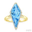 Kite Shape Gemstone & Halo Diamond Ring