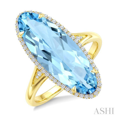 Evoque Gemstone Oval Shape & Halo Diamond Ring