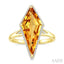 Evoque Gemstone Kite Shape & Halo Diamond Ring