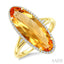 Oval Shape Gemstone & Halo Diamond Ring