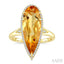 Evoque Gemstone Pear Shape & Halo Diamond Ring