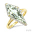 Evoque Gemstone Kite Shape & Halo Diamond Ring