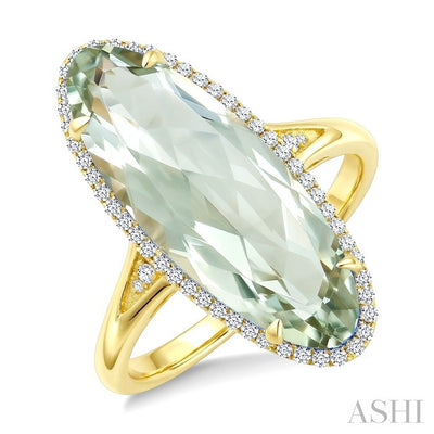 Evoque Gemstone Oval Shape & Halo Diamond Ring