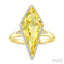 Kite Shape Gemstone & Halo Diamond Ring