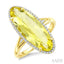 Evoque Gemstone Oval Shape & Halo Diamond Ring