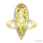 Evoque Gemstone Pear Shape & Halo Diamond Ring