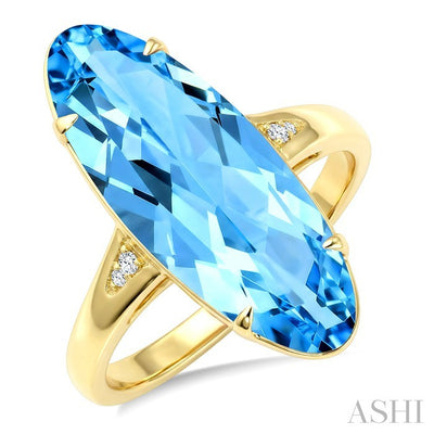 Evoque Gemstone Oval Shape & Diamond Ring