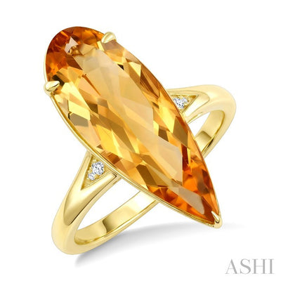 Pear Shape Gemstone & Diamond Ring
