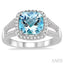 Cushion Shape Gemstone & Halo Diamond Ring