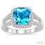 Cushion Shape Gemstone & Halo Diamond Ring