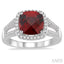 Cushion Shape Gemstone & Halo Diamond Ring