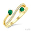 Pear Shape Gemstone & Diamond Fashion Ring