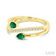 Pear Shape Gemstone & Diamond Fashion Ring