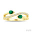 Pear Shape Gemstone & Diamond Fashion Ring
