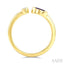 Oval Shape Gemstone & Diamond Open Ring