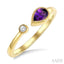 Pear Shape Gemstone & Diamond Open Ring