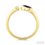 Pear Shape Gemstone & Diamond Open Ring