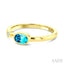 Oval Shape Gemstone & Diamond Open Ring