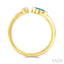 Oval Shape Gemstone & Diamond Open Ring