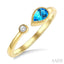 Pear Shape Gemstone & Diamond Open Ring