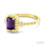 Bead Emerald Shape Gemstone & Diamond Ring