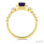 Bead Emerald Shape Gemstone & Diamond Ring