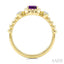 Bead Oval Shape Gemstone & Diamond Ring