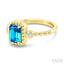 Bead Emerald Shape Gemstone & Diamond Ring