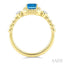 Bead Emerald Shape Gemstone & Diamond Ring