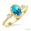 Bead Oval Shape Gemstone & Diamond Ring