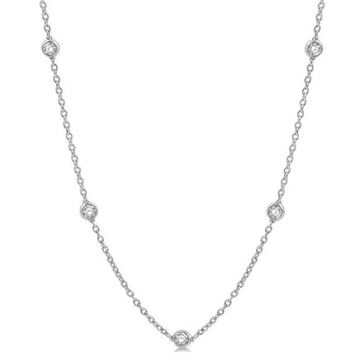 Platinum Diamond Station Necklace