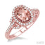 Oval Shape Gemstone & Halo Diamond Ring