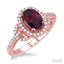 Oval Shape Gemstone & Halo Diamond Ring