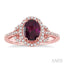 Oval Shape Gemstone & Halo Diamond Ring