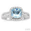 Cushion Shape Gemstone & Halo Diamond Ring