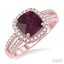Cushion Shape Gemstone & Halo Diamond Ring