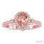 Pear Shape Gemstone & Halo Diamond Ring