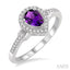 Pear Shape Gemstone & Halo Diamond Ring