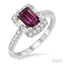 Emerald Shape Gemstone & Halo Diamond Ring