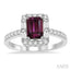 Emerald Shape Gemstone & Halo Diamond Ring