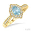 Oval Shape Gemstone & Halo Diamond Ring