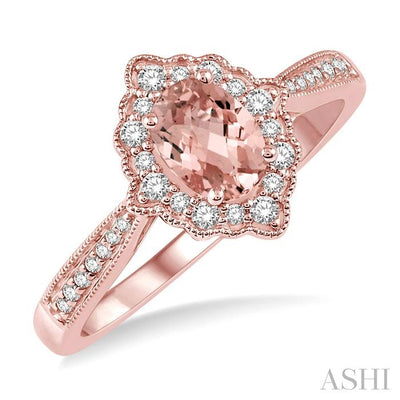 Oval Shape Gemstone & Halo Diamond Ring