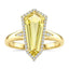 Yellow Quartz & Diamond Geometric Fashion Ring