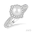 Pearl & Halo Diamond Ring